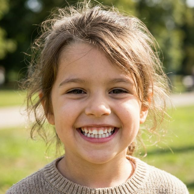 Kind laechelt
